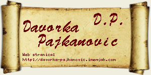 Davorka Pajkanović vizit kartica
